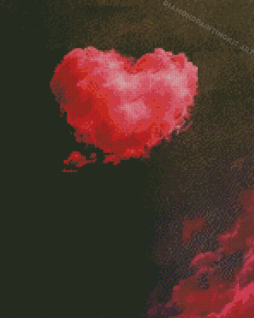 Pink Heart Cloud Diamond Paintings