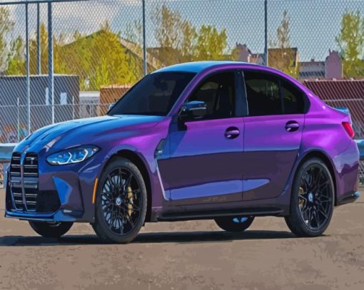 Purple BMW M3 Diamond Paintings