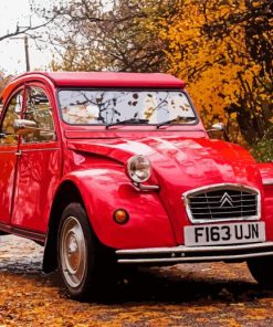 Red Citroen 2cv Diamond Paintings