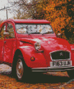 Red Citroen 2cv Diamond Paintings