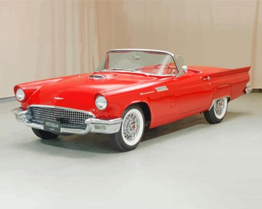 Red 1957 Ford Classic Car Diamond Paintings