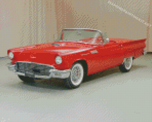 Red 1957 Ford Classic Car Diamond Paintings