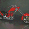 Red Chopper Motorcycle Diamond Paintings