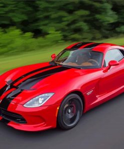 Red Dodge Viper Diamond Paintings