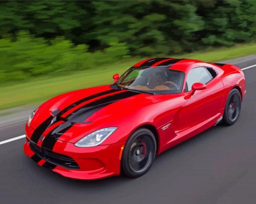 Red Dodge Viper Diamond Paintings