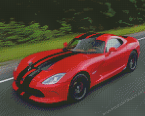 Red Dodge Viper Diamond Paintings