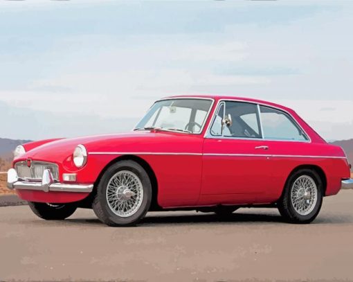 Red Mgb Car Diamond Paintings