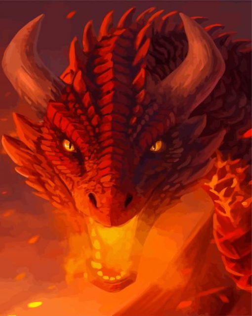 Red Mythical Dragon Diamond Paintings