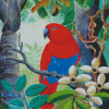 Red Eclectus Parrot Diamond Paintings