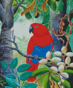 Red Eclectus Parrot Diamond Paintings