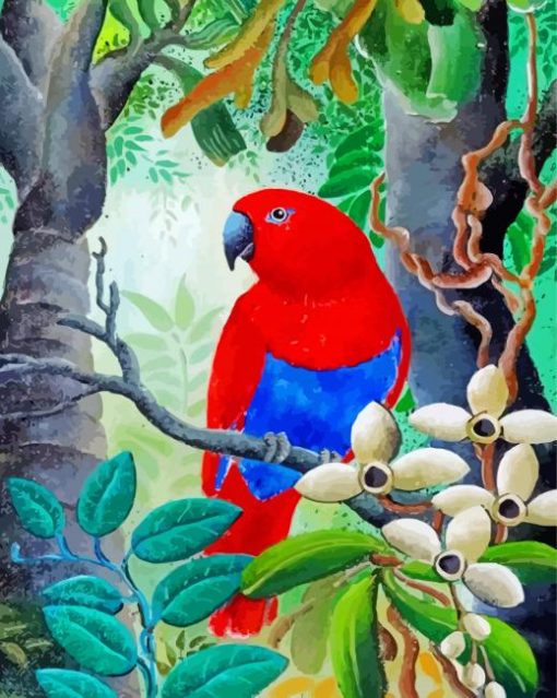 Red Eclectus Parrot Diamond Paintings