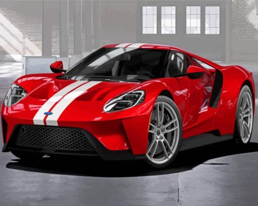 Red Ford GT Diamond Paintings