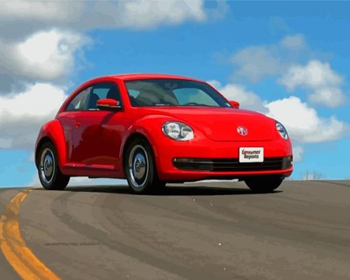 Red VW Beetle Diamond Paintings