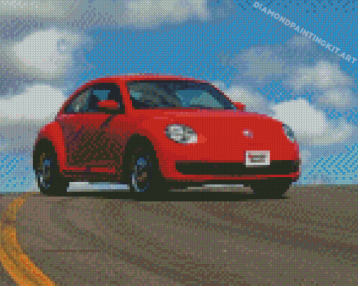 Red VW Beetle Diamond Paintings