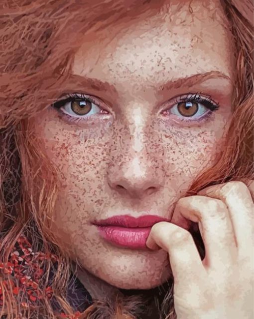 Redhead With Freckles Diamond Paintings