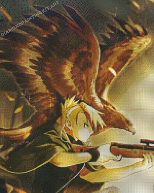 Riza Hawkeye With Bird Art Diamond Paintings