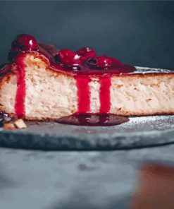 San Sebastian Cheesecake And Cherry Diamond Paintings