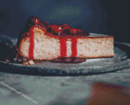 San Sebastian Cheesecake And Cherry Diamond Paintings