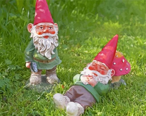 Sleepy Garden Gnomes Diamond Paintings