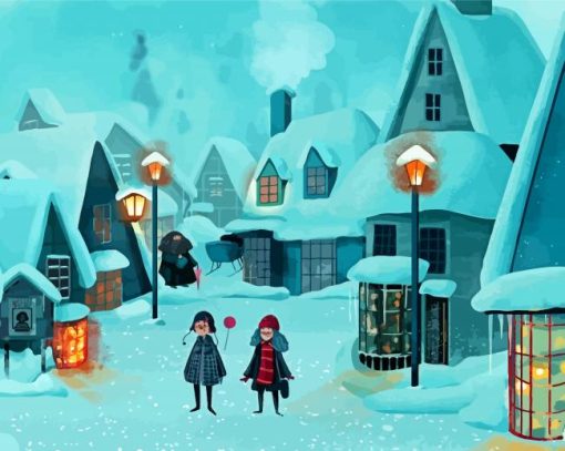 Snowy Hogsmeade Diamond Paintings