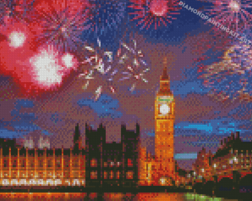 Tower Bridge Fireworks Diamond Paintings