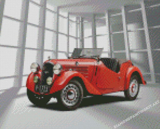 Vintage Red Skoda Diamond Paintings