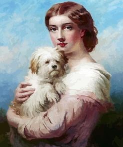 Vintage Woman And Dog Diamond Paintings