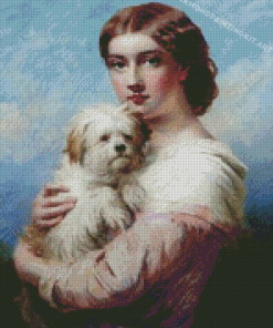 Vintage Woman And Dog Diamond Paintings