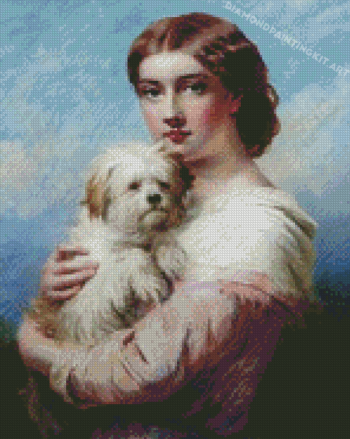 Vintage Woman And Dog Diamond Paintings