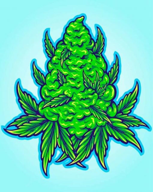 Weed Leaf Plant Illustration Diamond Paintings