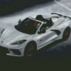 White Corvette Car Diamond Paintings