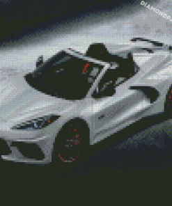 White Corvette Car Diamond Paintings