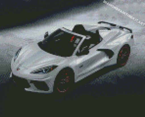 White Corvette Car Diamond Paintings