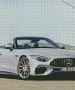 White Mercedes SL Diamond Paintings