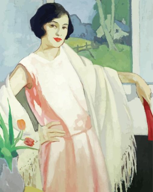 woman by George Telfer Bear Diamond Paintings