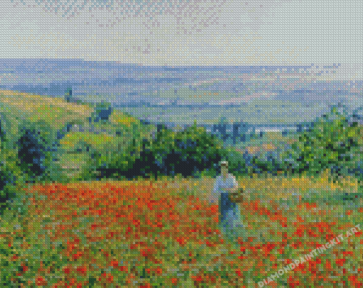 Woman In Poppy Field Diamond Paintings