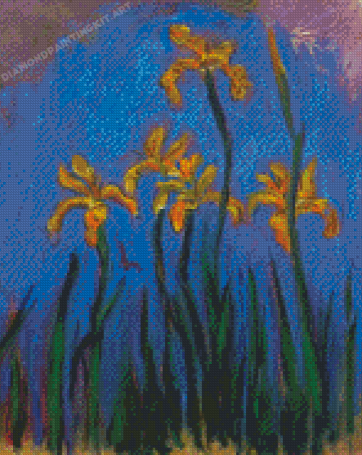 Yellow Irises By Monet Diamond Paintings