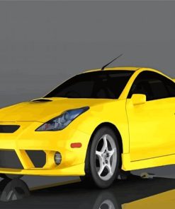 Yellow Celica Car Diamond Paintings