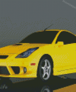 Yellow Celica Car Diamond Paintings