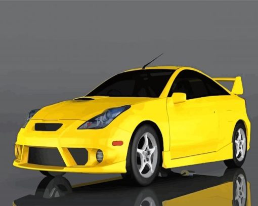 Yellow Celica Car Diamond Paintings