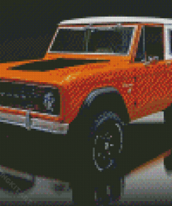 1972 Orange Ford Bronco Diamond Paintings