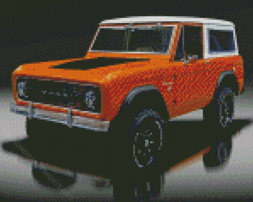 1972 Orange Ford Bronco Diamond Paintings