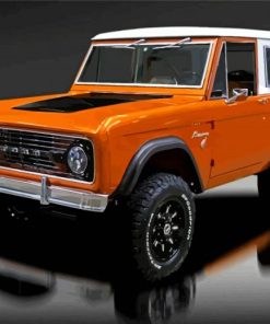 1972 Orange Ford Bronco Diamond Paintings