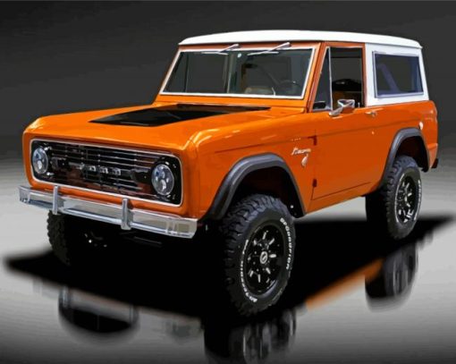 1972 Orange Ford Bronco Diamond Paintings