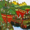 Ancient Russians At Dnieper By Nicholas Roerich Diamond Paintings