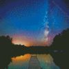 Beautiful Night Sky View At Moosehead Lake Maine Diamond Paintings