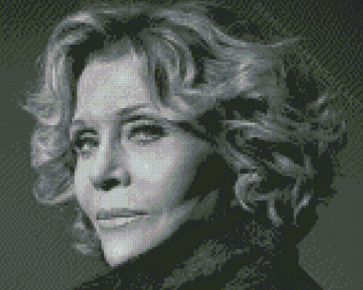 Black And White Jane Fonda Diamond Paintings