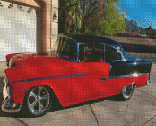 Black And Red 55 Chevrolet Diamond Paintings