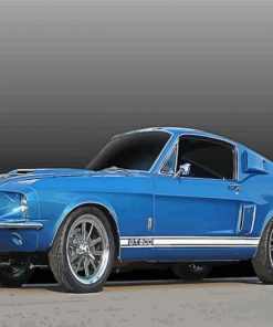 Blue Classic Ford Mustang Car Diamond Paintings