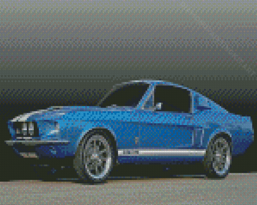 Blue Classic Ford Mustang Car Diamond Paintings